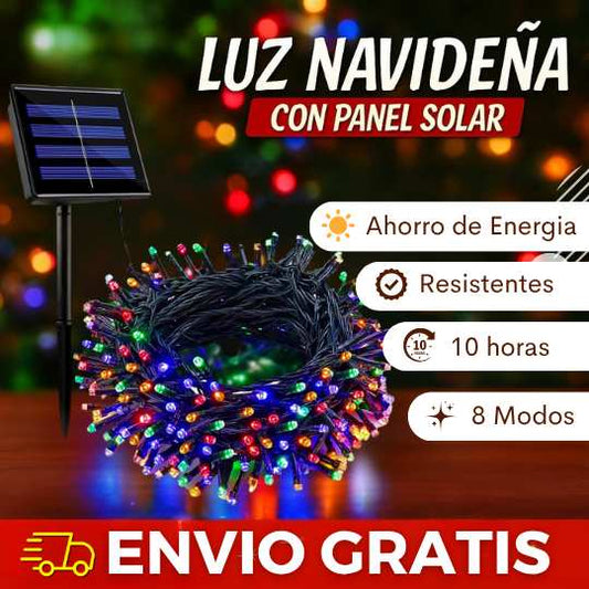 Luces Navideñas con Panel solar 20M