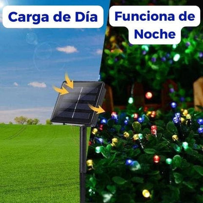 Luces Navideñas con Panel solar 20M